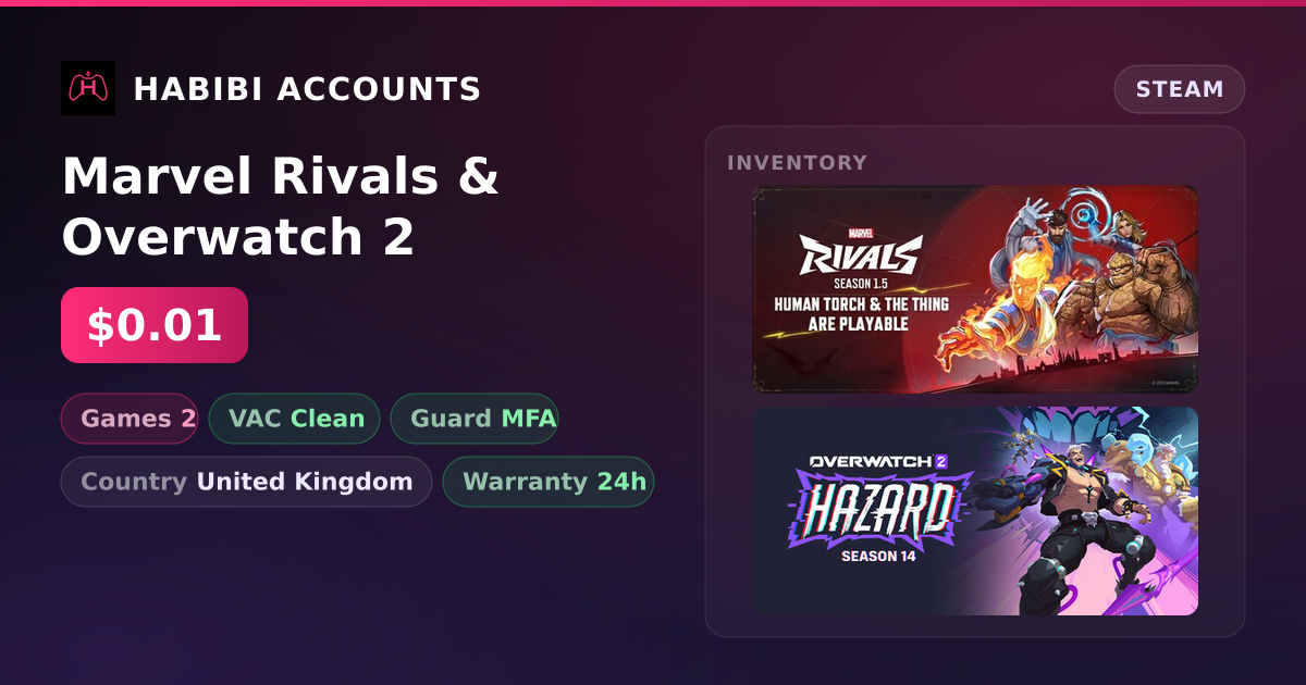 Marvel Rivals & Overwatch 2 — HabibiAccounts