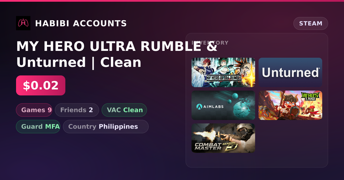 MY HERO ULTRA RUMBLE & Unturned | Clean — HabibiAccounts