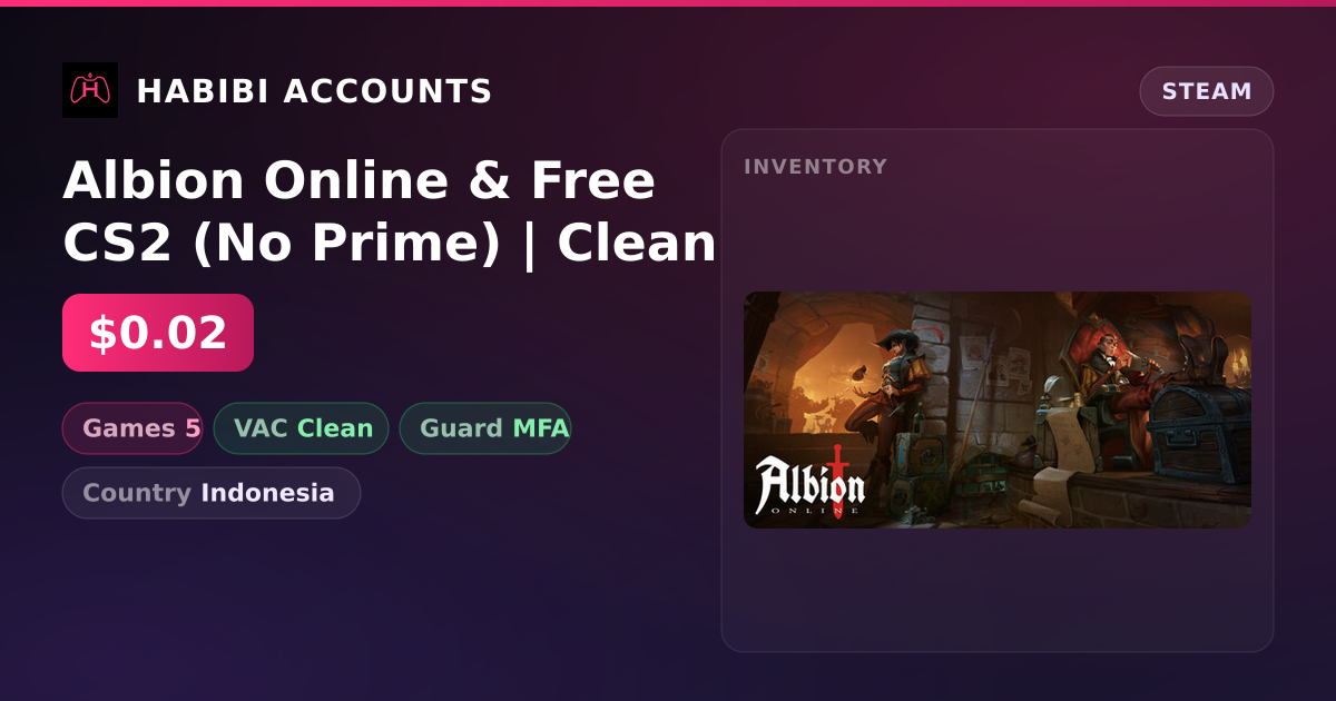 Albion Online & Free CS2 (No Prime) | Clean — HabibiAccounts