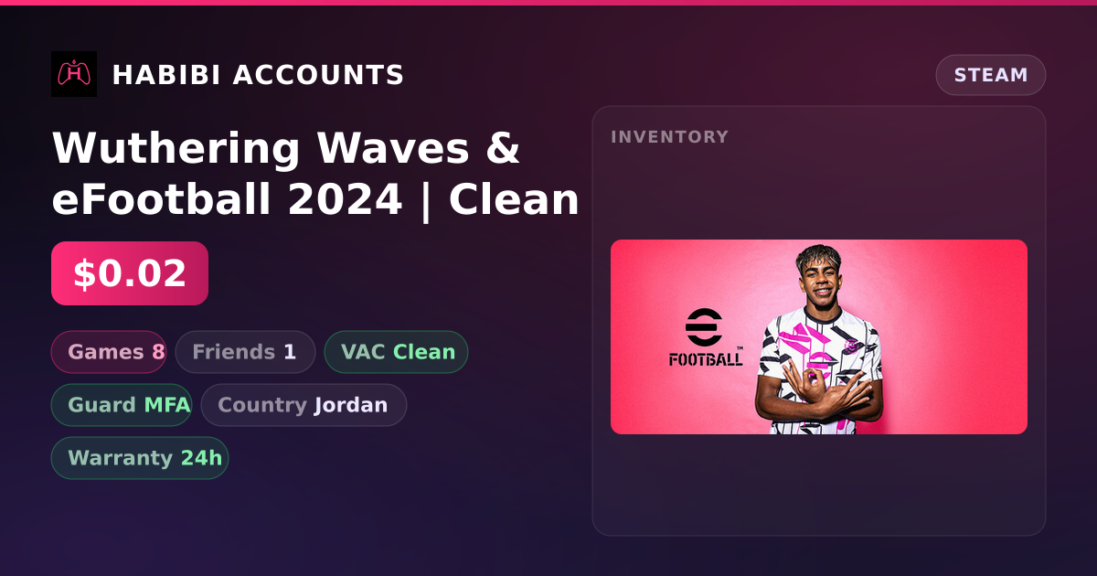 Wuthering Waves & eFootball 2024 | Clean — HabibiAccounts