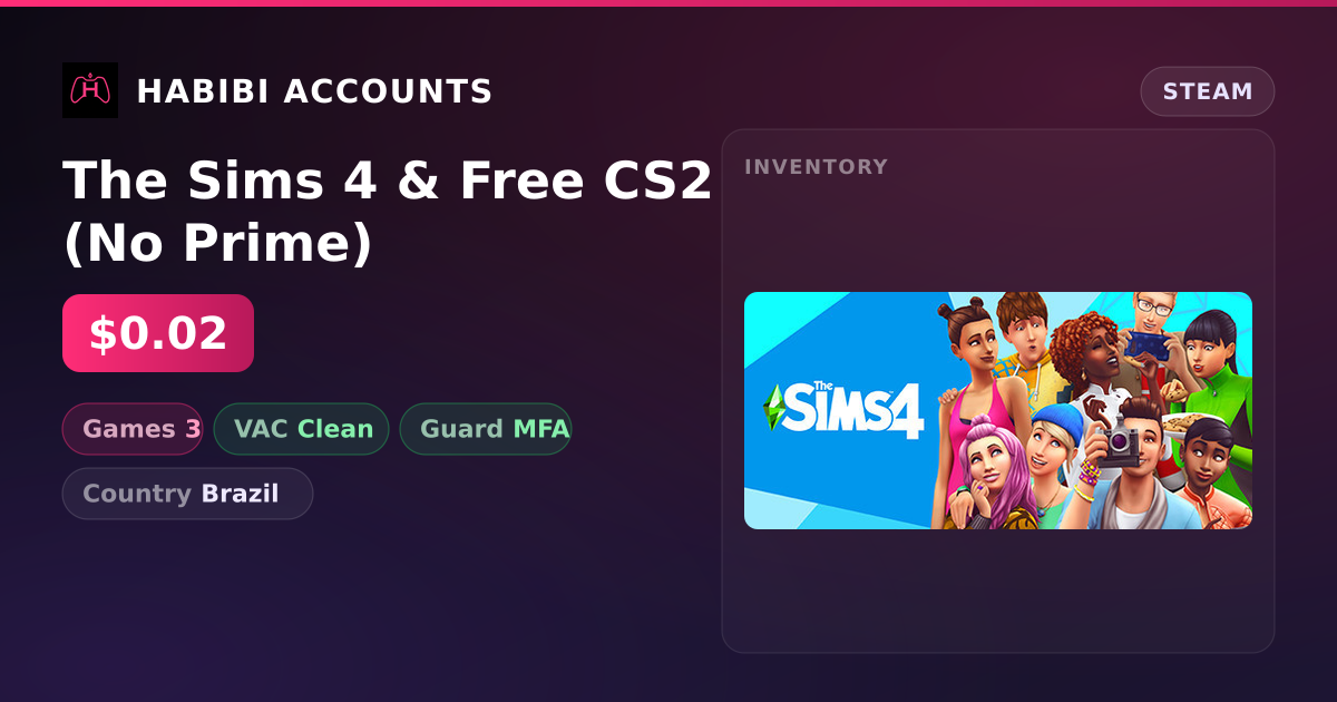 The Sims 4 & Free CS2 (No Prime) — HabibiAccounts