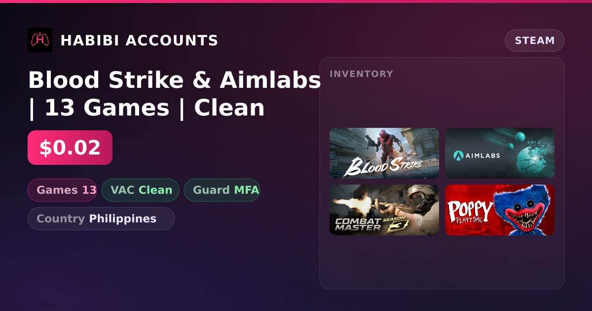 Blood Strike & Aimlabs | 13 Games | Clean — HabibiAccounts