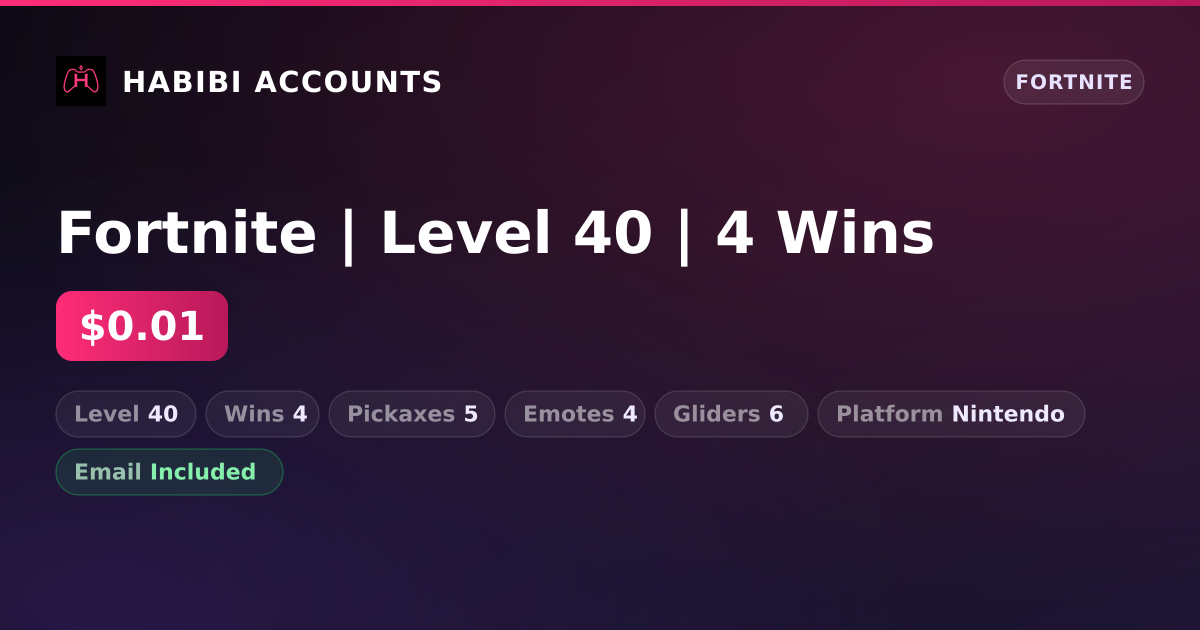 Fortnite | Level 40 | 4 Wins — HabibiAccounts