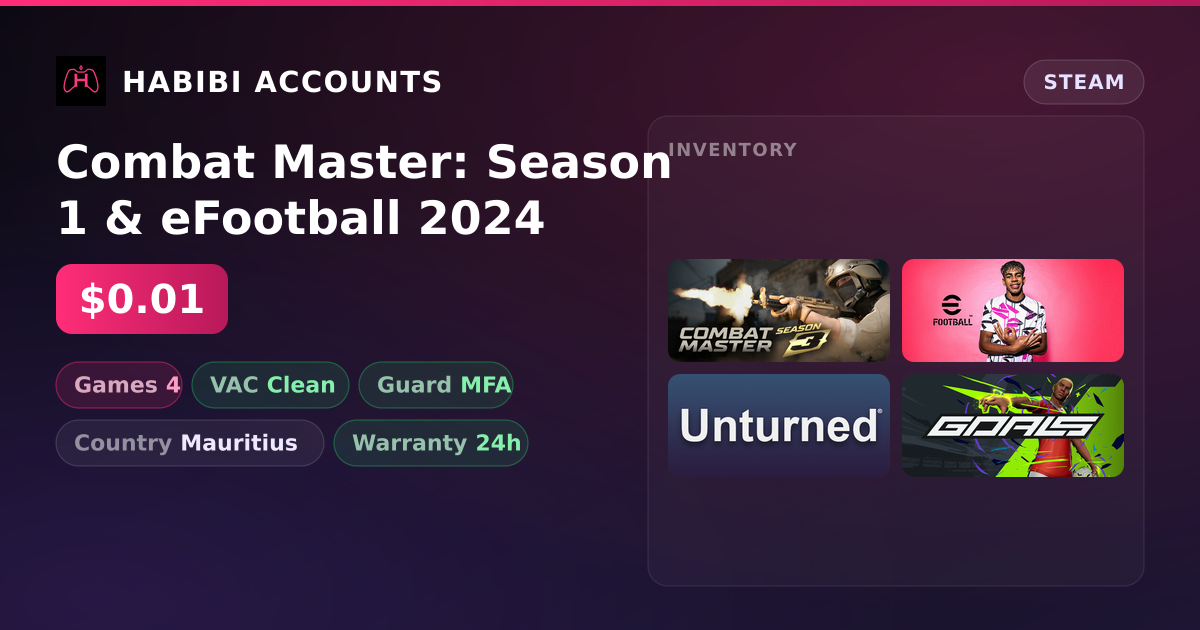 Combat Master: Season 1 & eFootball 2024 — HabibiAccounts