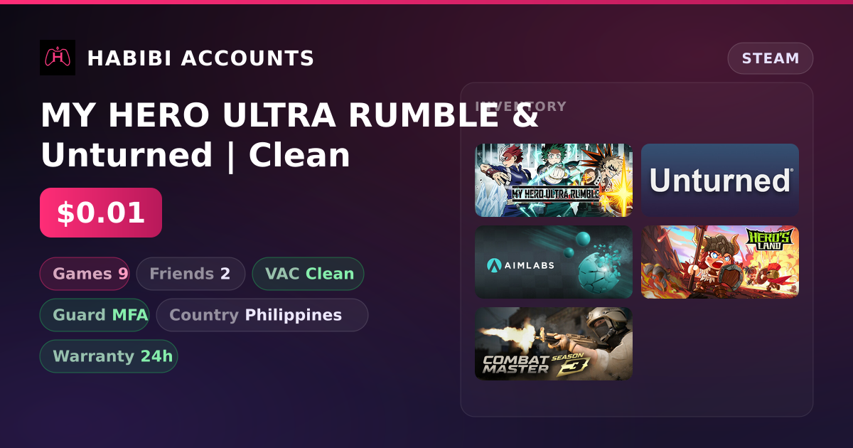 MY HERO ULTRA RUMBLE & Unturned | Clean — HabibiAccounts