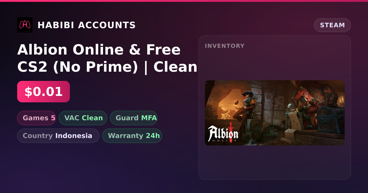 Albion Online & Free CS2 (No Prime) | Clean — HabibiAccounts