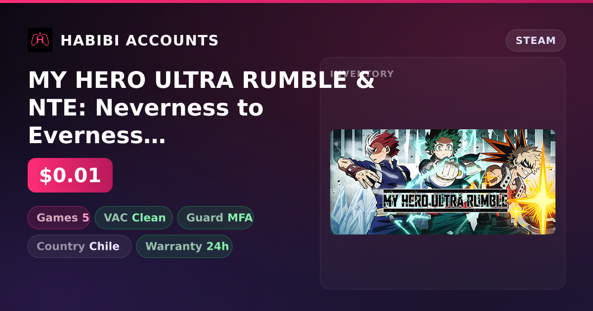 MY HERO ULTRA RUMBLE & NTE: Neverness to Everness | Clean — HabibiAccounts