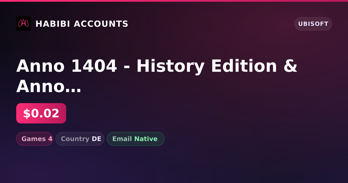 Anno 1404 - History Edition & Anno 1503 - History Edition | 4 Games — HabibiAccounts