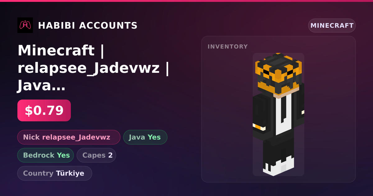 Minecraft | relapsee_Jadevwz | Java + Bedrock | 2 Capes — HabibiAccounts