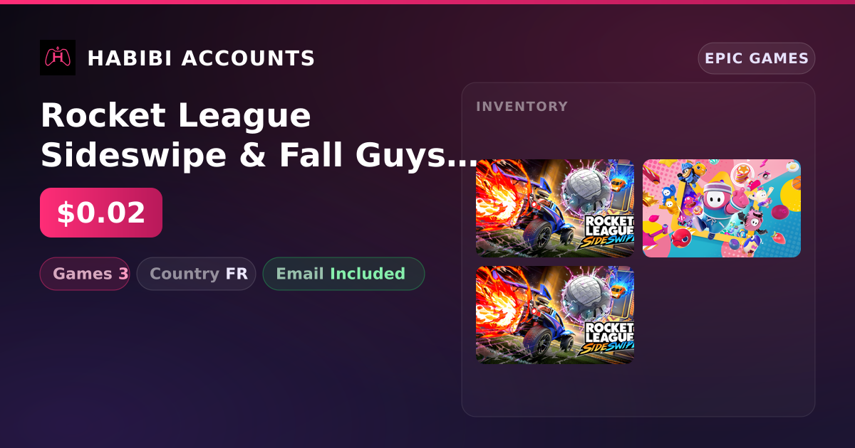 Rocket League Sideswipe & Fall Guys | 3 Games — HabibiAccounts