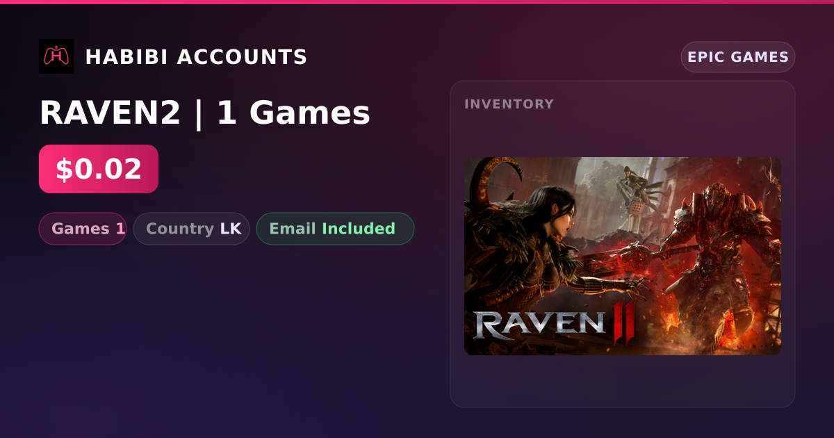 RAVEN2 | 1 Games — HabibiAccounts