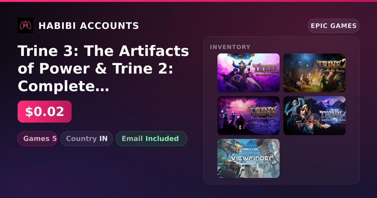 Trine 3: The Artifacts of Power & Trine 2: Complete Story | 5 Games — HabibiAccounts