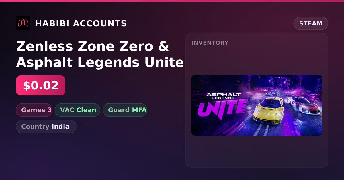 Zenless Zone Zero & Asphalt Legends Unite — HabibiAccounts