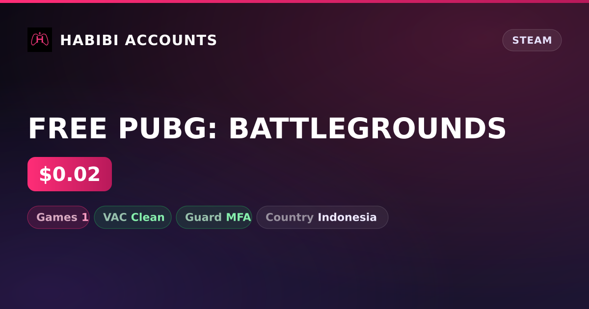 FREE PUBG: BATTLEGROUNDS — HabibiAccounts