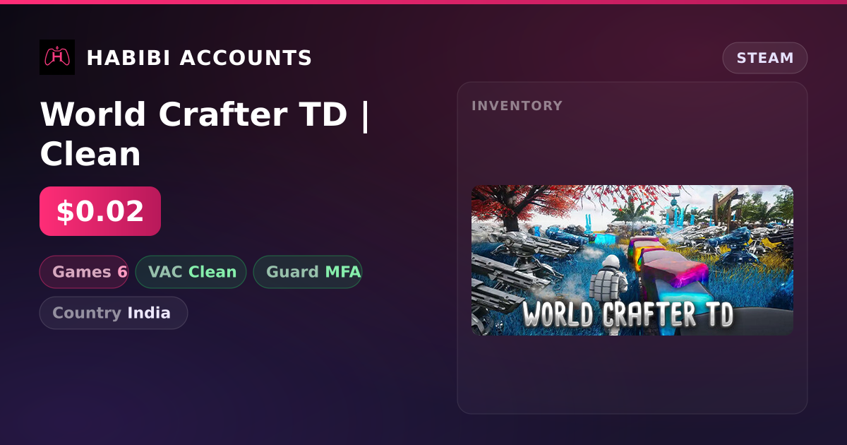 World Crafter TD | Clean — HabibiAccounts