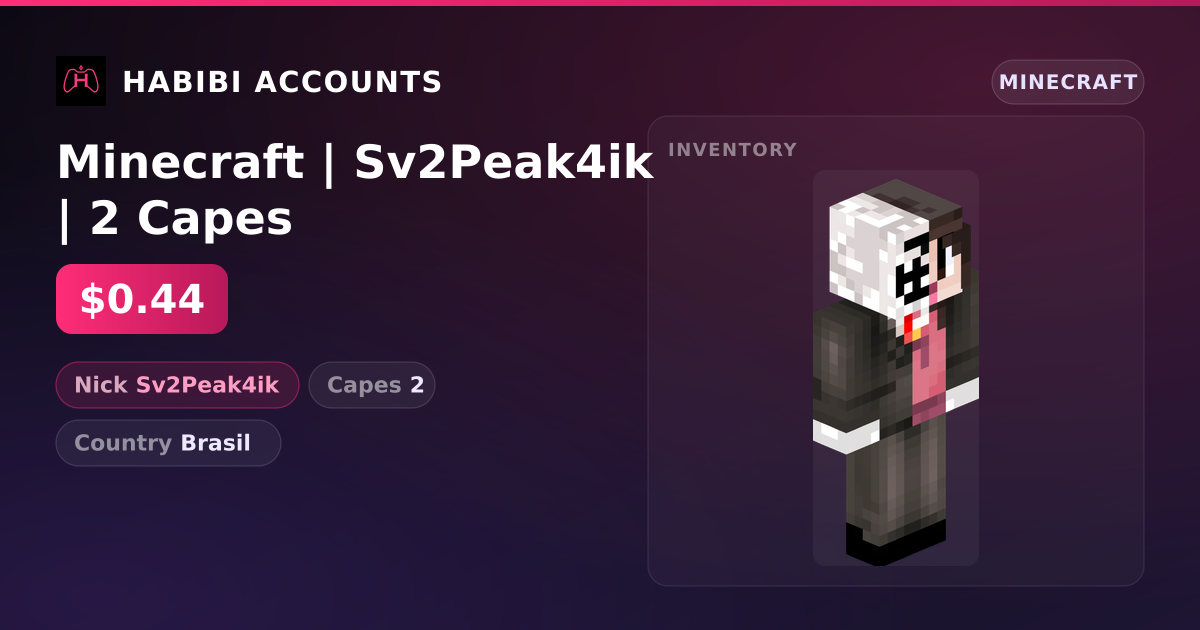 Minecraft | Sv2Peak4ik | 2 Capes — HabibiAccounts