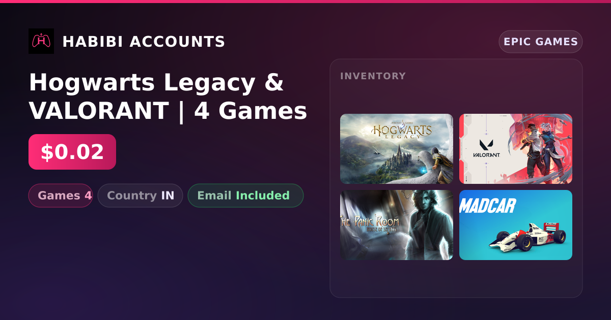 Hogwarts Legacy & VALORANT | 4 Games — HabibiAccounts