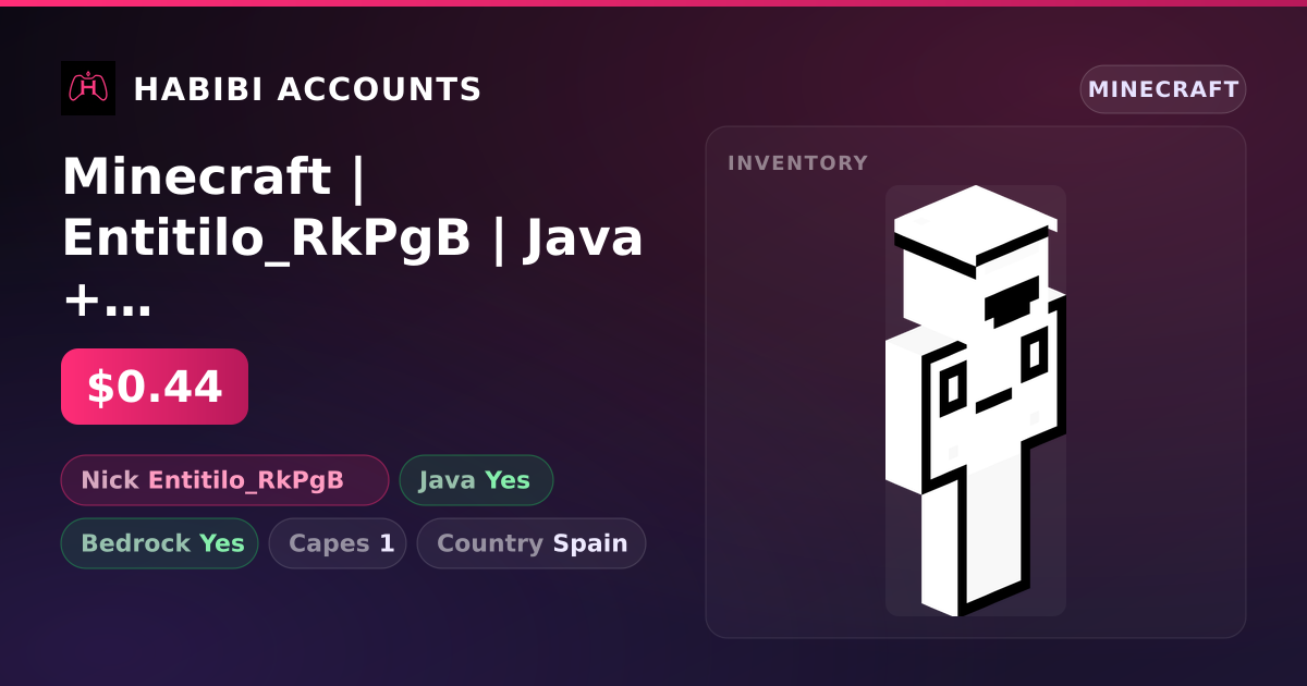 Minecraft | Entitilo_RkPgB | Java + Bedrock | 1 Capes — HabibiAccounts