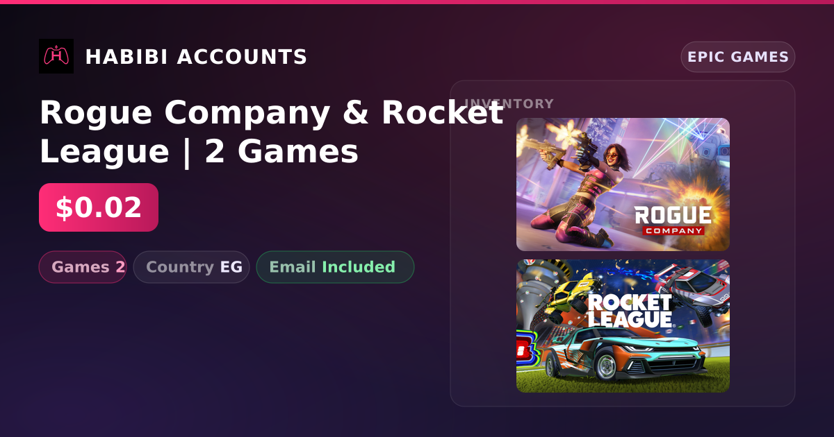 Rogue Company & Rocket League | 2 Games — HabibiAccounts