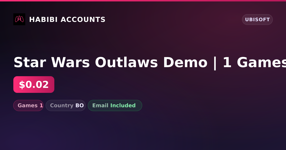 Star Wars Outlaws Demo | 1 Games — HabibiAccounts