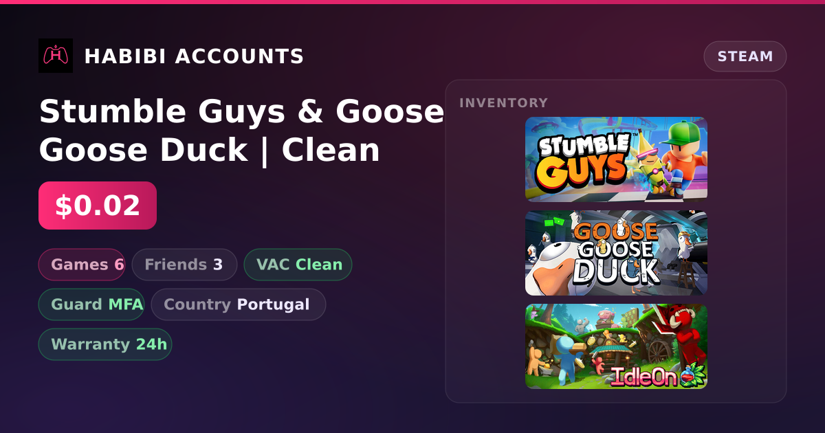 Stumble Guys & Goose Goose Duck | Clean — HabibiAccounts