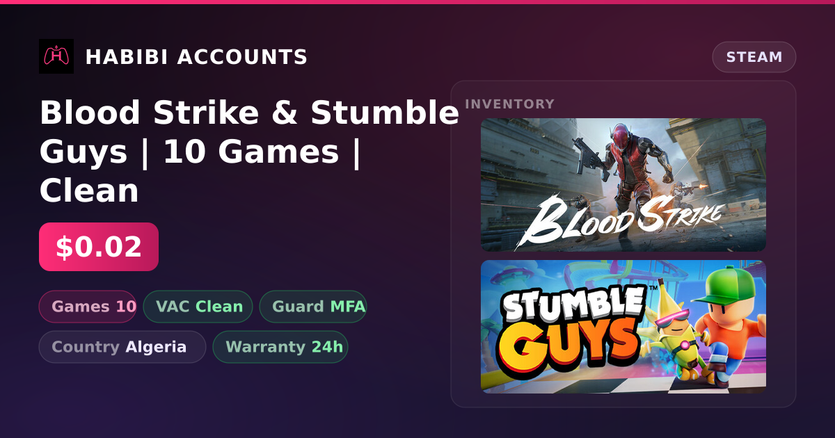 Blood Strike & Stumble Guys | 10 Games | Clean — HabibiAccounts