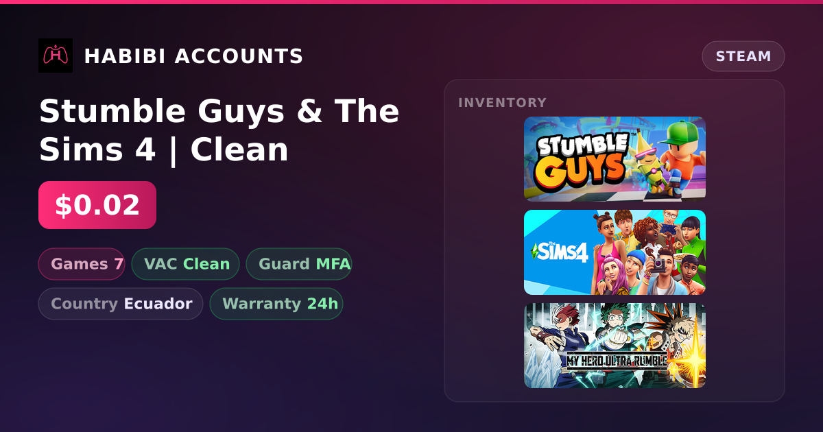 Stumble Guys & The Sims 4 | Clean — HabibiAccounts