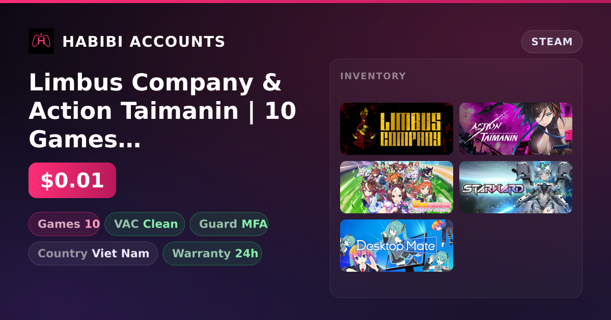Limbus Company & Action Taimanin | 10 Games | Clean — HabibiAccounts
