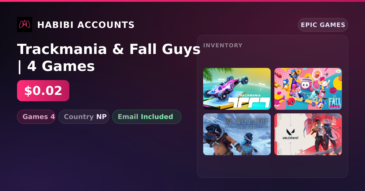 Trackmania & Fall Guys | 4 Games — HabibiAccounts