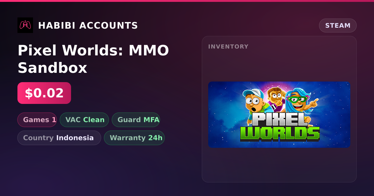 Pixel Worlds: MMO Sandbox — HabibiAccounts
