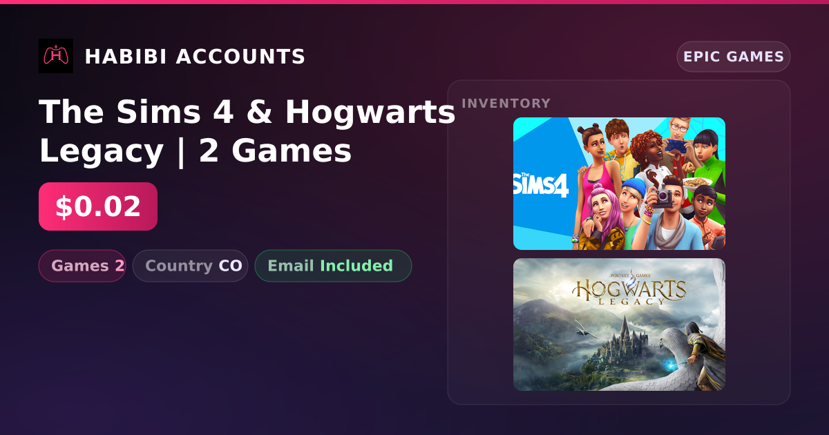 The Sims 4 & Hogwarts Legacy | 2 Games — HabibiAccounts
