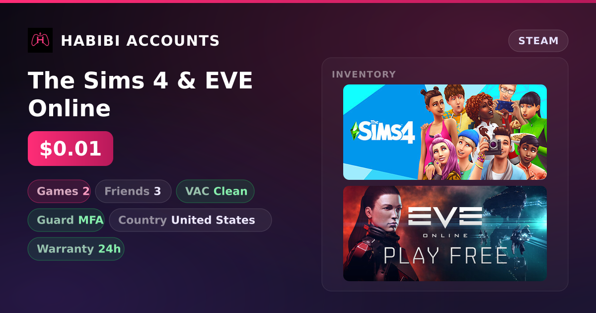 The Sims 4 & EVE Online — HabibiAccounts