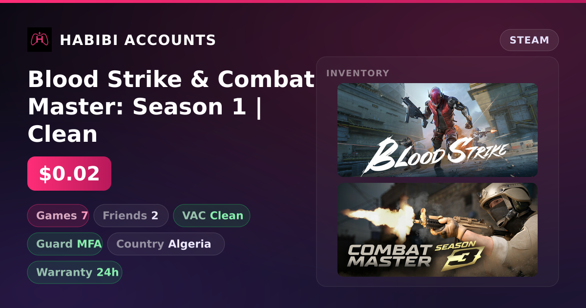Blood Strike & Combat Master: Season 1 | Clean — HabibiAccounts