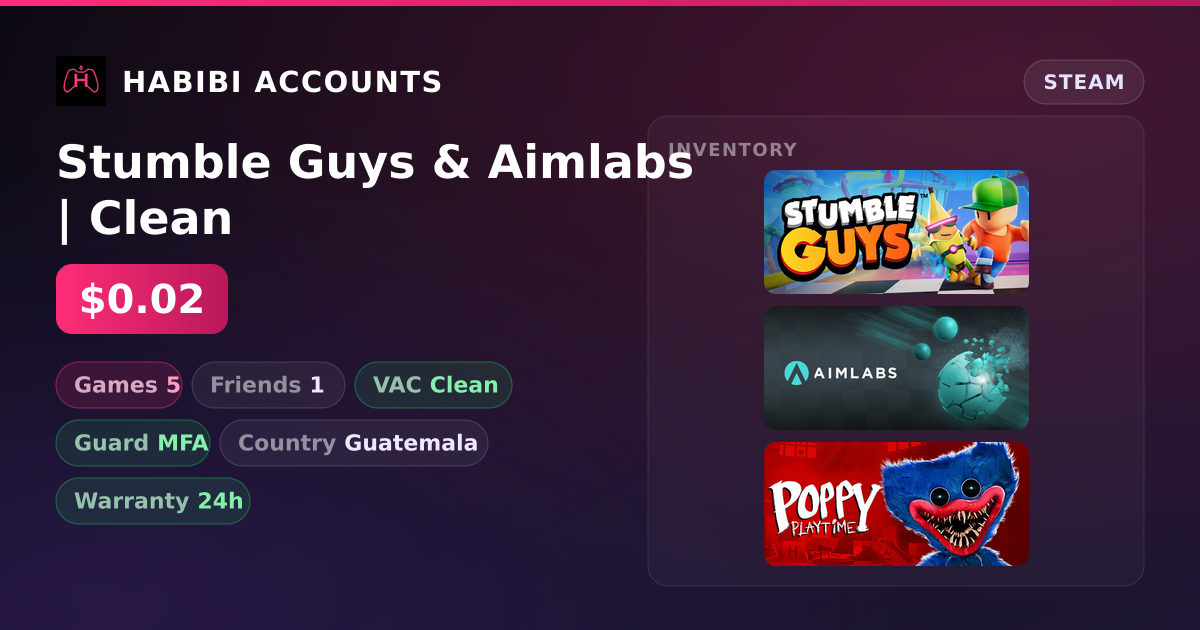 Stumble Guys & Aimlabs | Clean — HabibiAccounts
