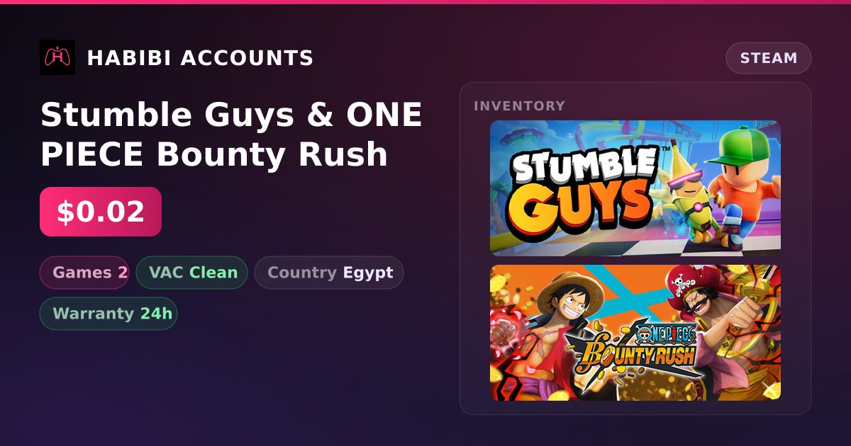 Stumble Guys & ONE PIECE Bounty Rush — HabibiAccounts