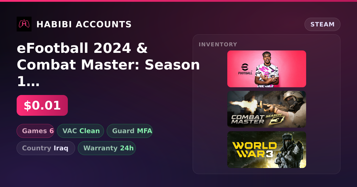 eFootball 2024 & Combat Master: Season 1 | Clean — HabibiAccounts