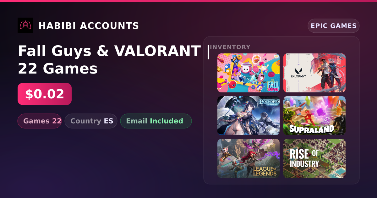 Fall Guys & VALORANT | 22 Games — HabibiAccounts