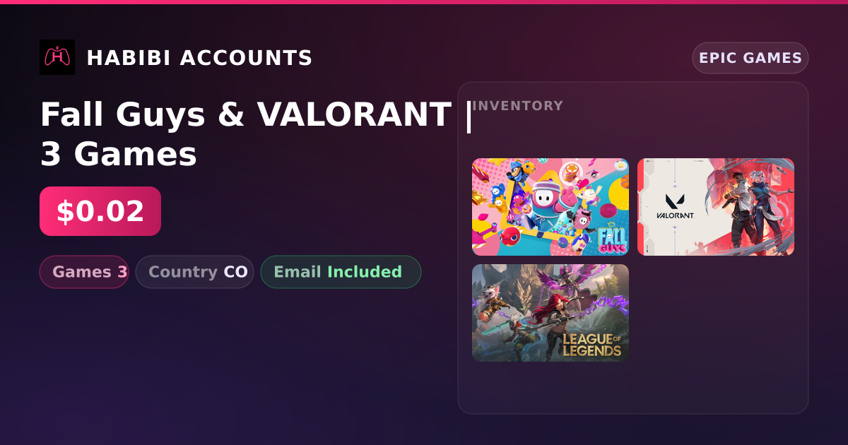 Fall Guys & VALORANT | 3 Games — HabibiAccounts