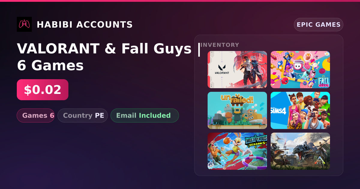 VALORANT & Fall Guys | 6 Games — HabibiAccounts