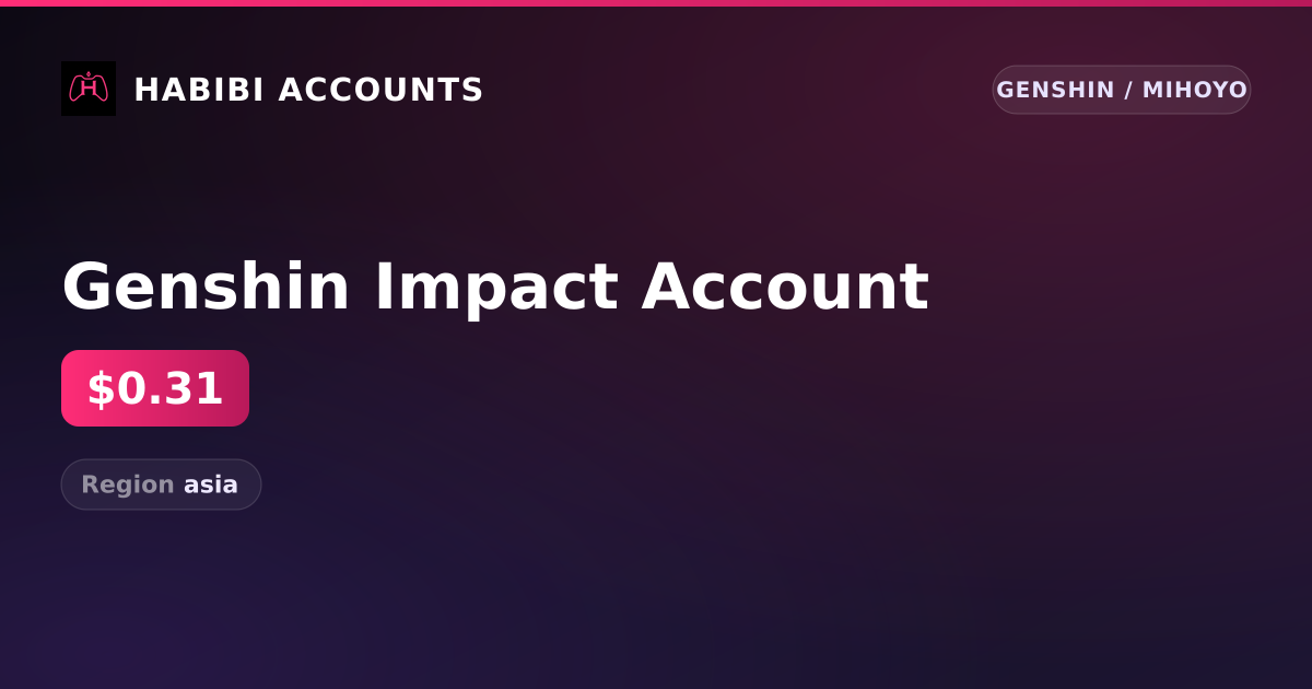 Genshin Impact Account — HabibiAccounts