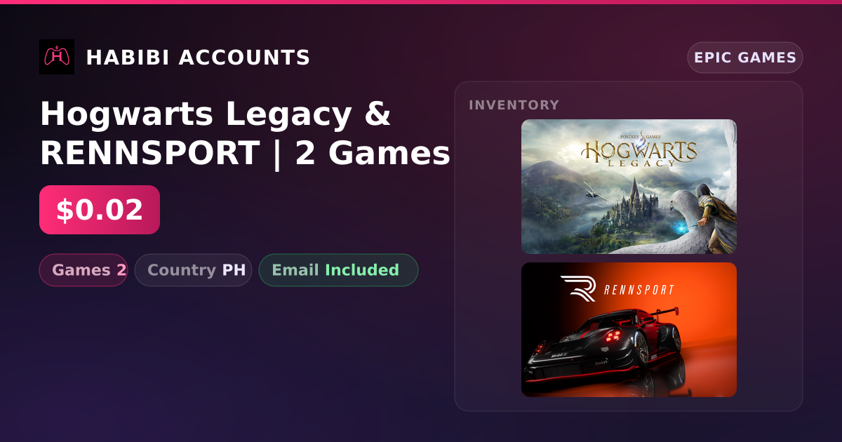 Hogwarts Legacy & RENNSPORT | 2 Games — HabibiAccounts