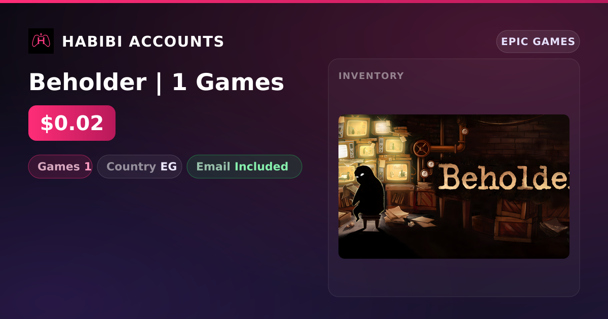 Beholder | 1 Games — HabibiAccounts