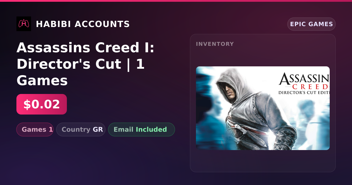 Assassins Creed I: Director's Cut | 1 Games — HabibiAccounts