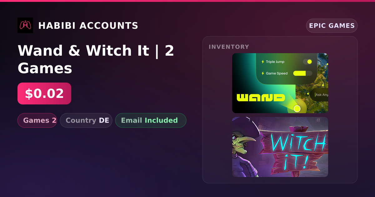 Wand & Witch It | 2 Games — HabibiAccounts