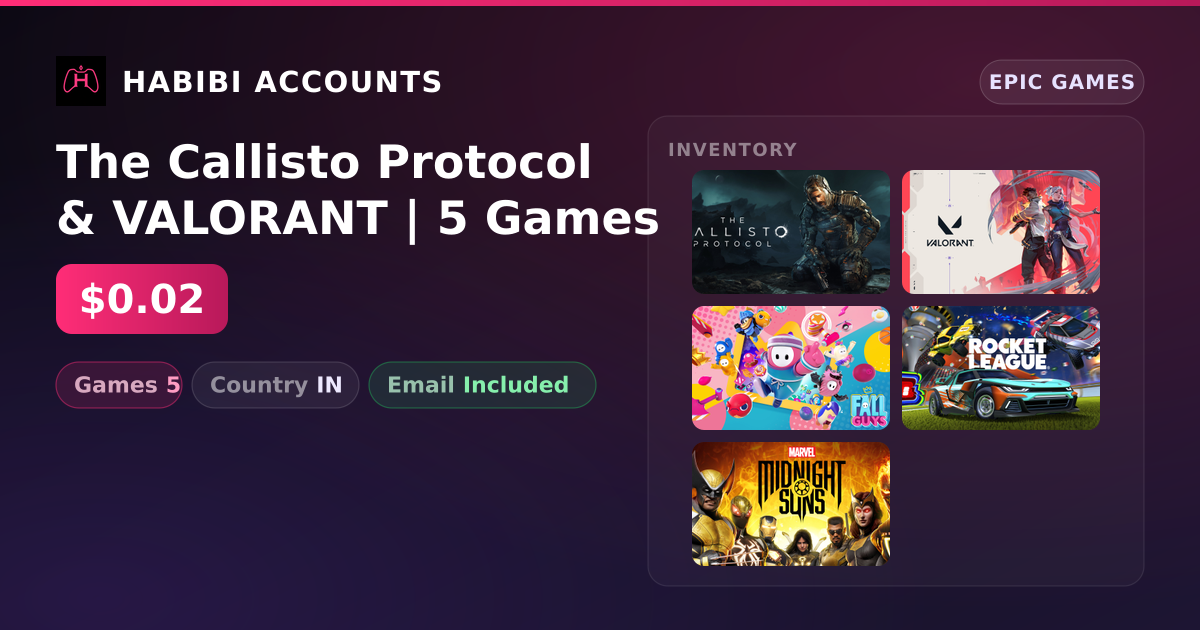 The Callisto Protocol & VALORANT | 5 Games — HabibiAccounts