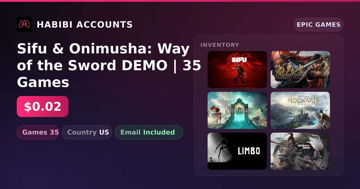 Sifu & Onimusha: Way of the Sword DEMO | 35 Games — HabibiAccounts