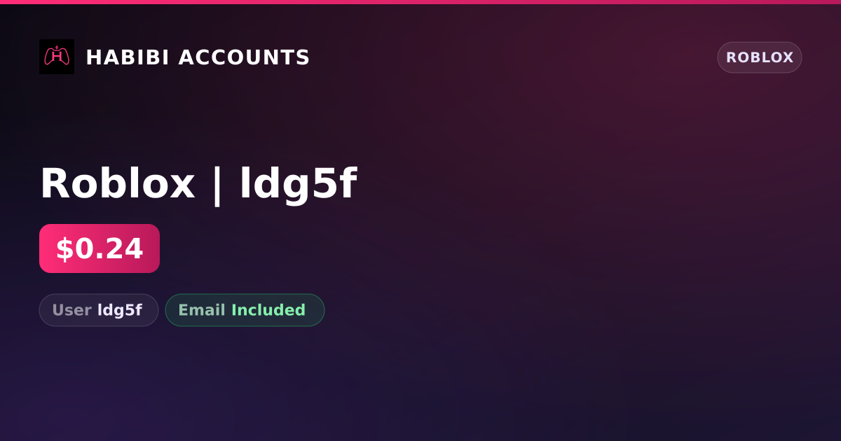 Roblox | ldg5f — HabibiAccounts