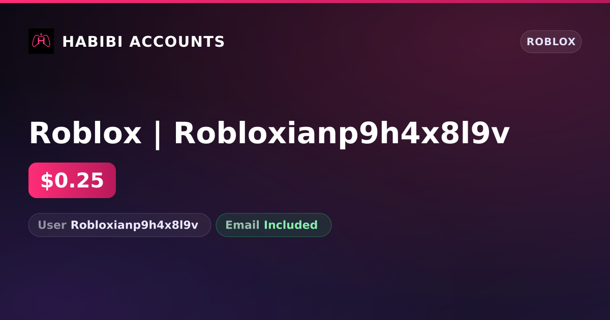 Roblox | Robloxianp9h4x8l9v — HabibiAccounts