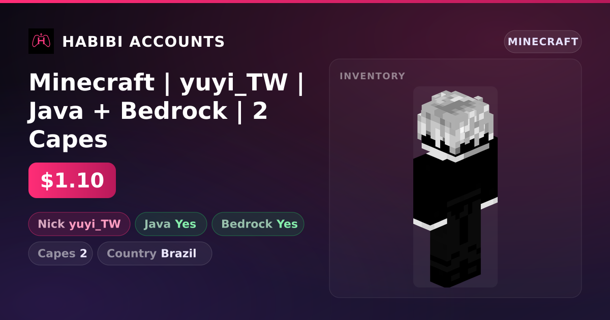 Minecraft | yuyi_TW | Java + Bedrock | 2 Capes — HabibiAccounts