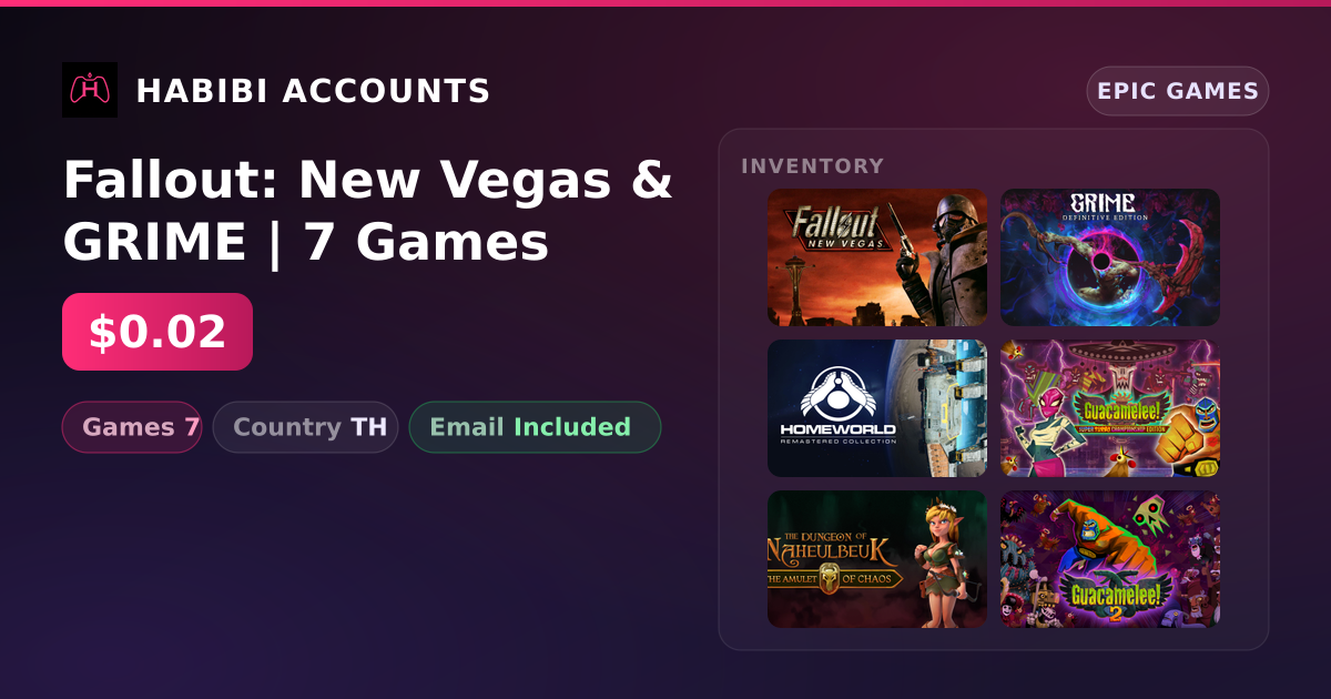 Fallout: New Vegas & GRIME | 7 Games — HabibiAccounts